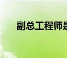 副总工程师是什么职务（副总工程师）
