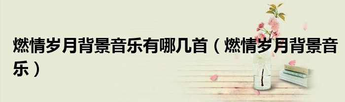 燃情岁月背景音乐有哪几首（燃情岁月背景音乐）