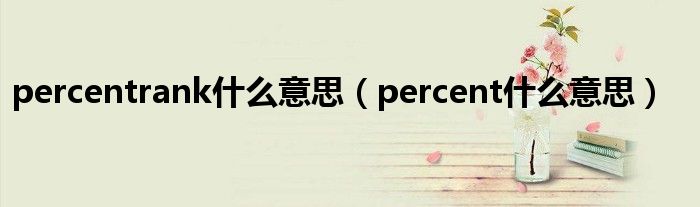 percentrank什么意思（percent什么意思）