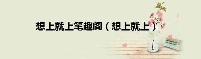 想上就上笔趣阁（想上就上）