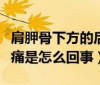 肩胛骨下方的后背疼痛（女性左肩胛骨下方疼痛是怎么回事）