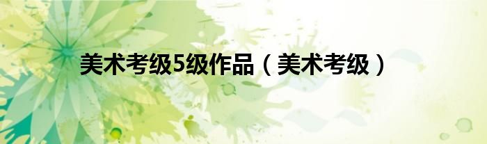 美术考级5级作品（美术考级）