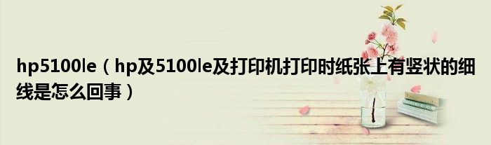 hp5100le（hp及5100le及打印机打印时纸张上有竖状的细线是怎么回事）