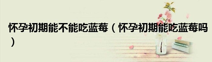 怀孕初期能不能吃蓝莓（怀孕初期能吃蓝莓吗）