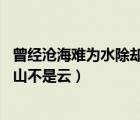 曾经沧海难为水除却巫山不是云dj（曾经沧海难为水 除却巫山不是云）