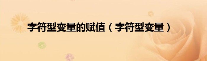 字符型变量的赋值（字符型变量）