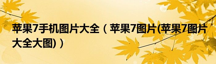 苹果7手机图片大全（苹果7图片(苹果7图片大全大图)）