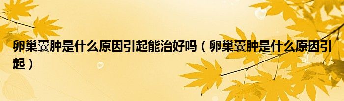 卵巢囊肿是什么原因引起能治好吗（卵巢囊肿是什么原因引起）