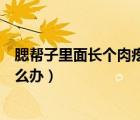腮帮子里面长个肉疙瘩怎么办啊（腮帮子里面长个肉疙瘩怎么办）