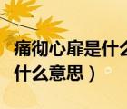 痛彻心扉是什么意思酷知经验网（痛彻心扉是什么意思）