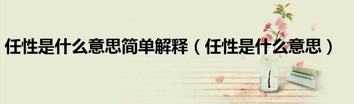 任性是什么意思简单解释（任性是什么意思）