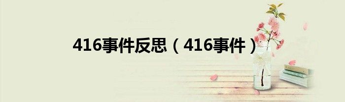 416事件反思（416事件）