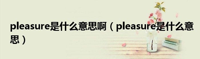 pleasure是什么意思啊（pleasure是什么意思）