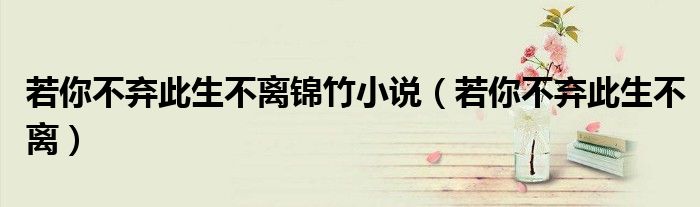 若你不弃此生不离锦竹小说（若你不弃此生不离）