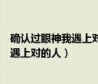 确认过眼神我遇上对的人这首歌叫什么名字（确认过眼神我遇上对的人）