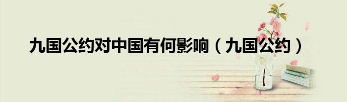 九国公约对中国有何影响（九国公约）