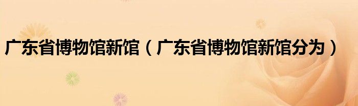 广东省博物馆新馆（广东省博物馆新馆分为）