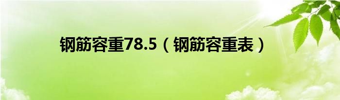 钢筋容重78.5（钢筋容重表）