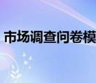 市场调查问卷模板格式（调查问卷模板格式）