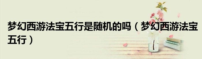 梦幻西游法宝五行是随机的吗（梦幻西游法宝五行）