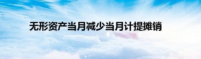 无形资产当月减少当月计提摊销