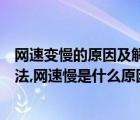 网速变慢的原因及解决办法（手机网速变慢的原因及解决办法,网速慢是什么原因）