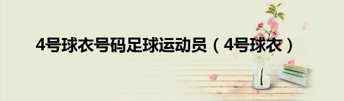 4号球衣号码足球运动员（4号球衣）