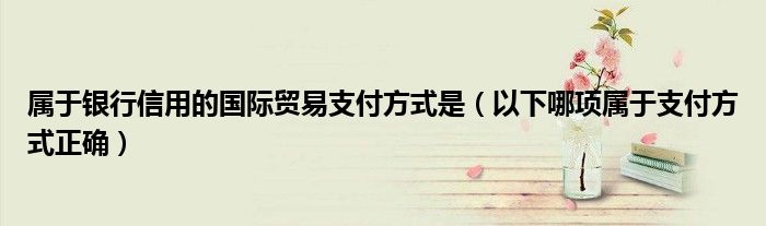 属于银行信用的国际贸易支付方式是（以下哪项属于支付方式正确）