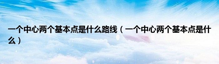 一个中心两个基本点是什么路线（一个中心两个基本点是什么）