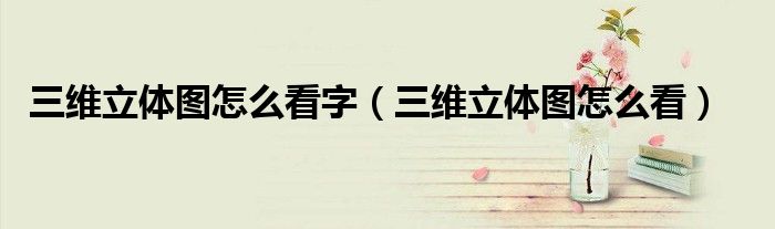 三维立体图怎么看字（三维立体图怎么看）