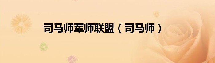司马师军师联盟（司马师）