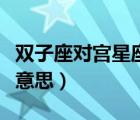 双子座对宫星座是什么意思（对宫星座是什么意思）