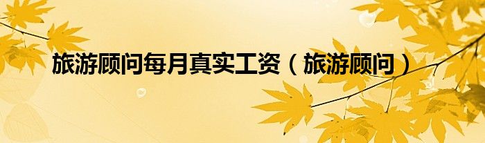 旅游顾问每月真实工资（旅游顾问）