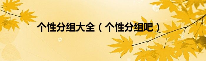 个性分组大全（个性分组吧）