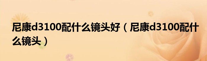 尼康d3100配什么镜头好（尼康d3100配什么镜头）
