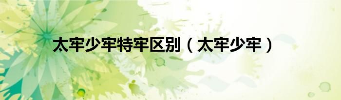 太牢少牢特牢区别（太牢少牢）