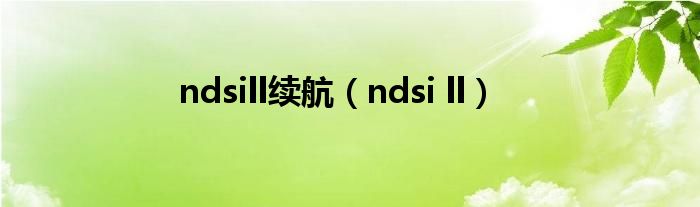 ndsill续航（ndsi ll）