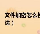 文件加密怎么操作方法（最简单的文件加密方法）