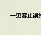 一见容止误终身的下一句（一见容止）