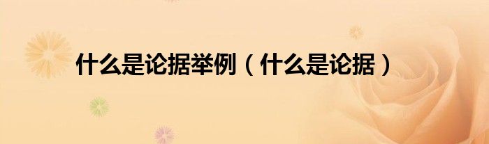 什么是论据举例（什么是论据）