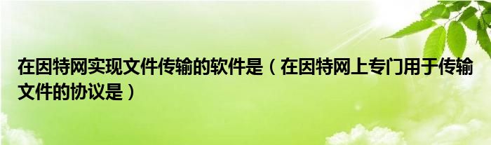 在因特网实现文件传输的软件是（在因特网上专门用于传输文件的协议是）