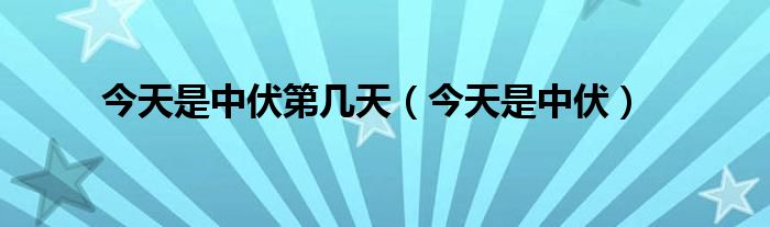 今天是中伏第几天（今天是中伏）