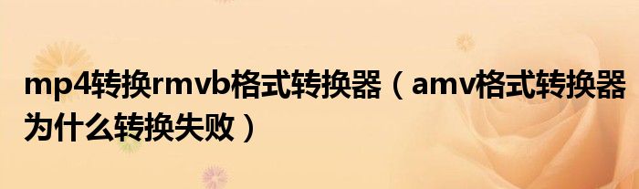 mp4转换rmvb格式转换器（amv格式转换器为什么转换失败）
