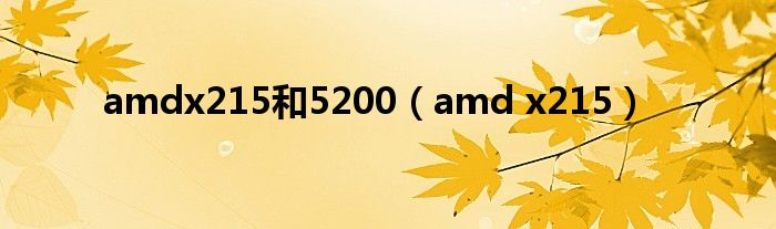 amdx215和5200（amd x215）