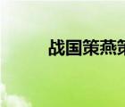 战国策燕策的成语（战国策燕策）