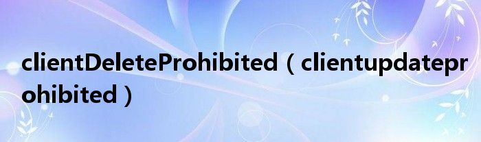 clientDeleteProhibited（clientupdateprohibited）