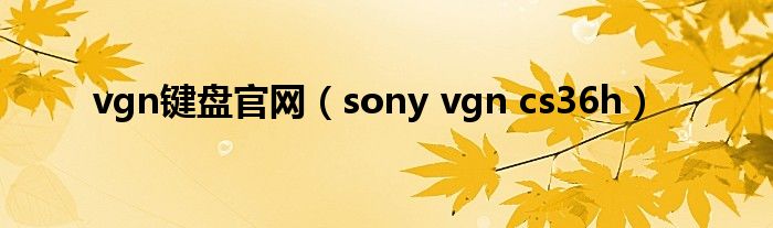 vgn键盘官网（sony vgn cs36h）