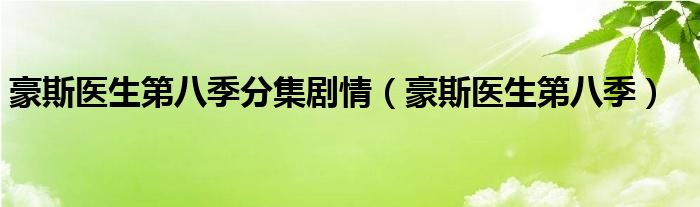 豪斯医生第八季分集剧情（豪斯医生第八季）