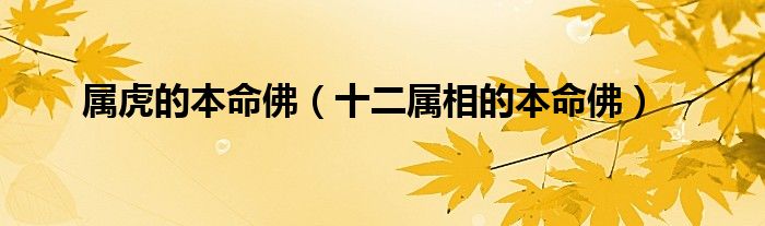属虎的本命佛（十二属相的本命佛）