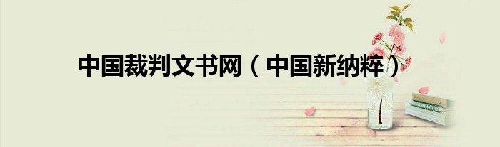 中国裁判文书网（中国新纳粹）